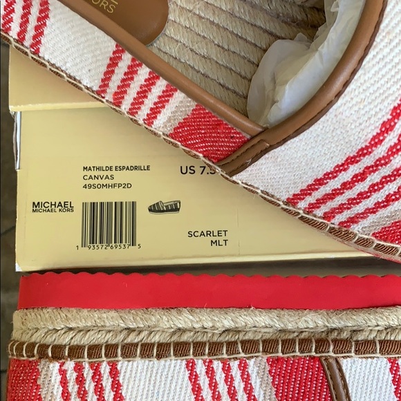 MICHAEL KORS MATHILDE ESPADRILLE CANVAS SCARLET ML - Picture 11 of 16